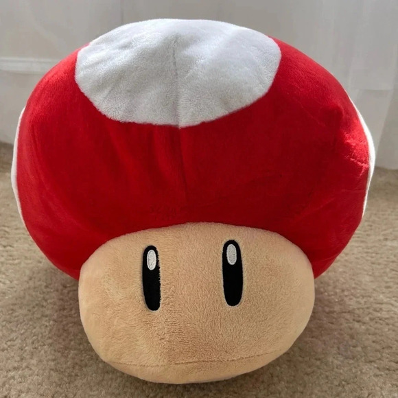 Super Mario Oversized Stuffed Mario Mushroom Plush Toy Pillow - Picture 1 of 5